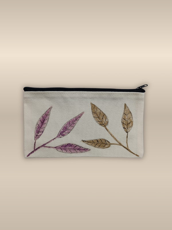 Hand-painted canvas cosmetic bag