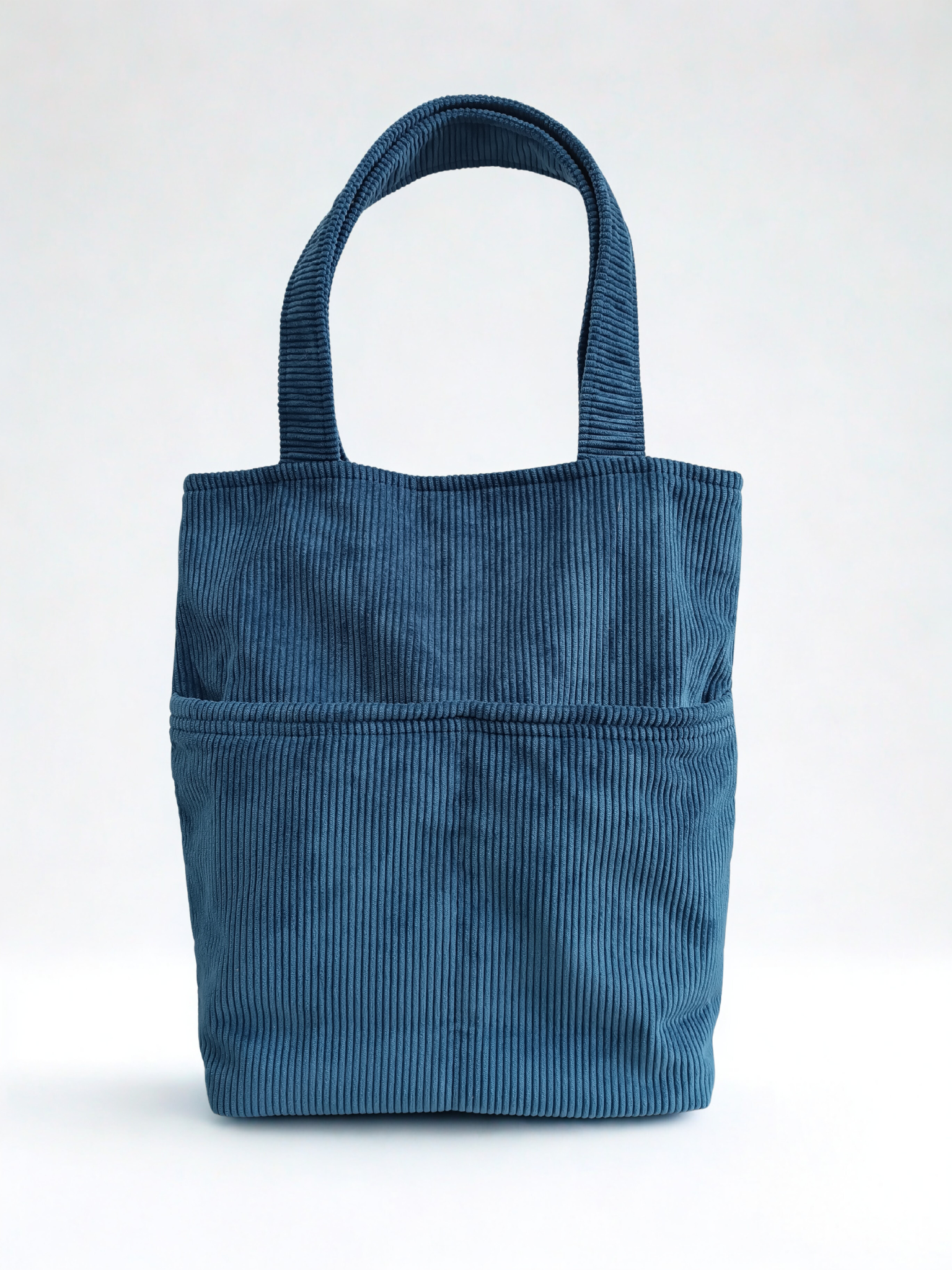Blauer Cord Shopper