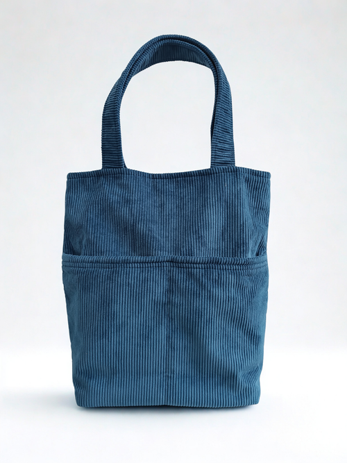 Blue corduroy shopper