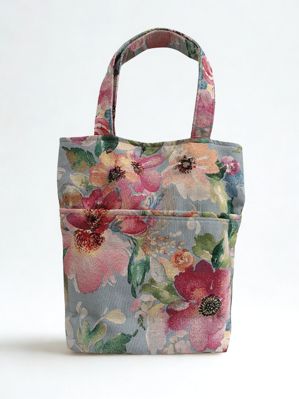 Floral jacquard shopper