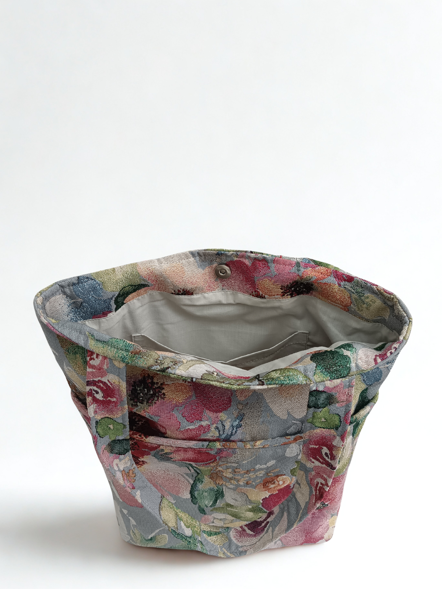 Floral jacquard shopper