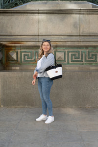 Handtasche Yolo Kordelzauber DuoColor Schwarz-Weiß Midi 4