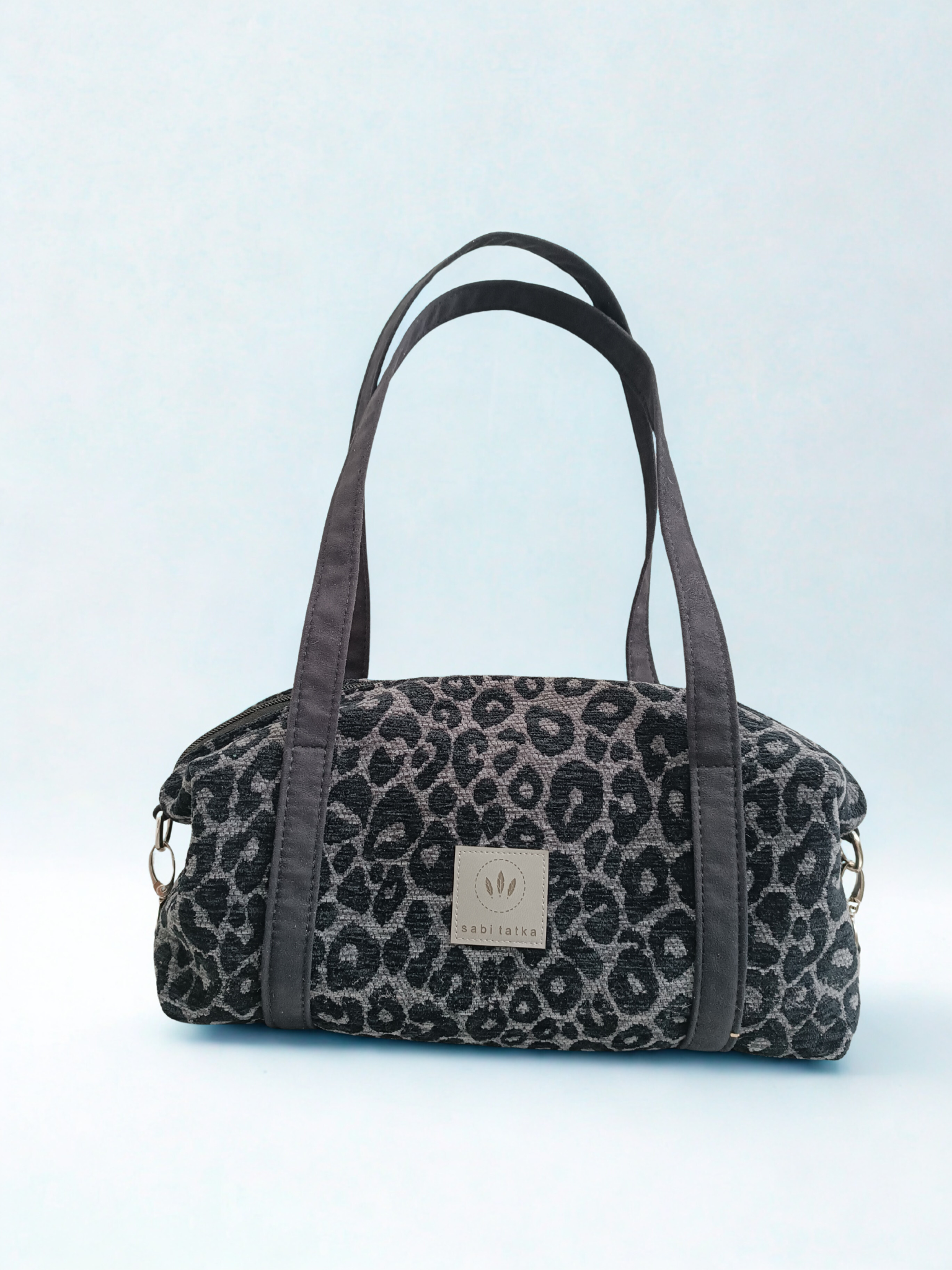 Handtasche Sabitatka Grey Leopard Baguette