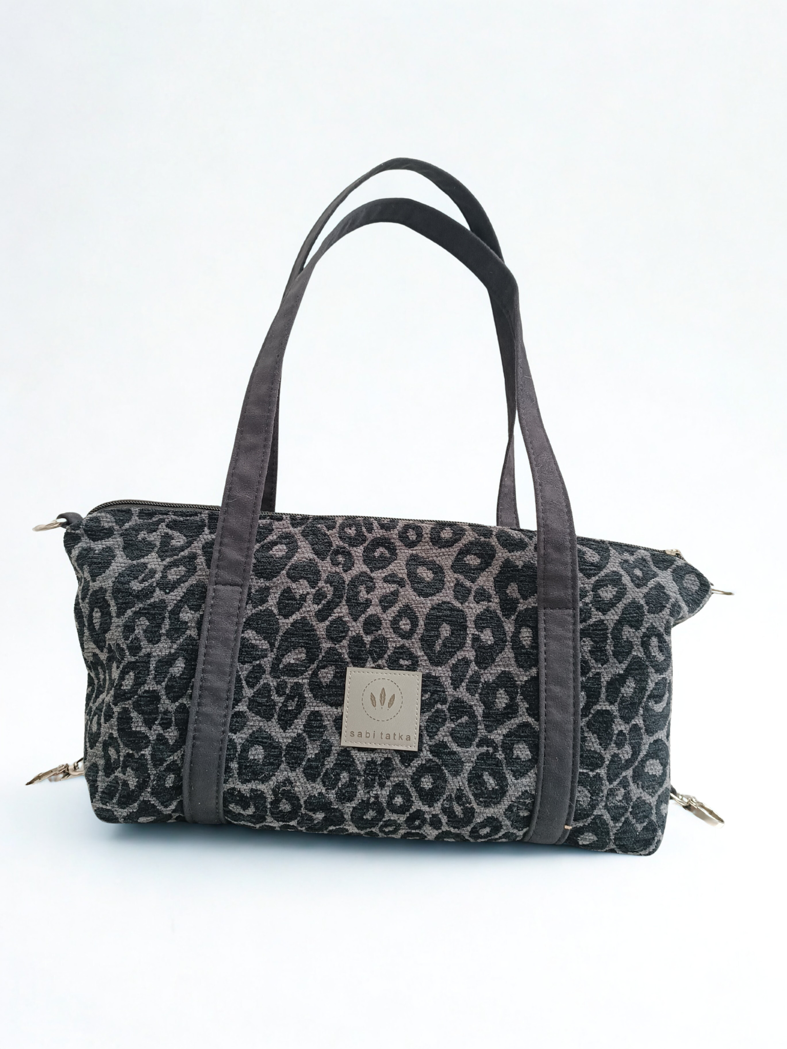 Handtasche Sabitatka Grey Leopard Baguette