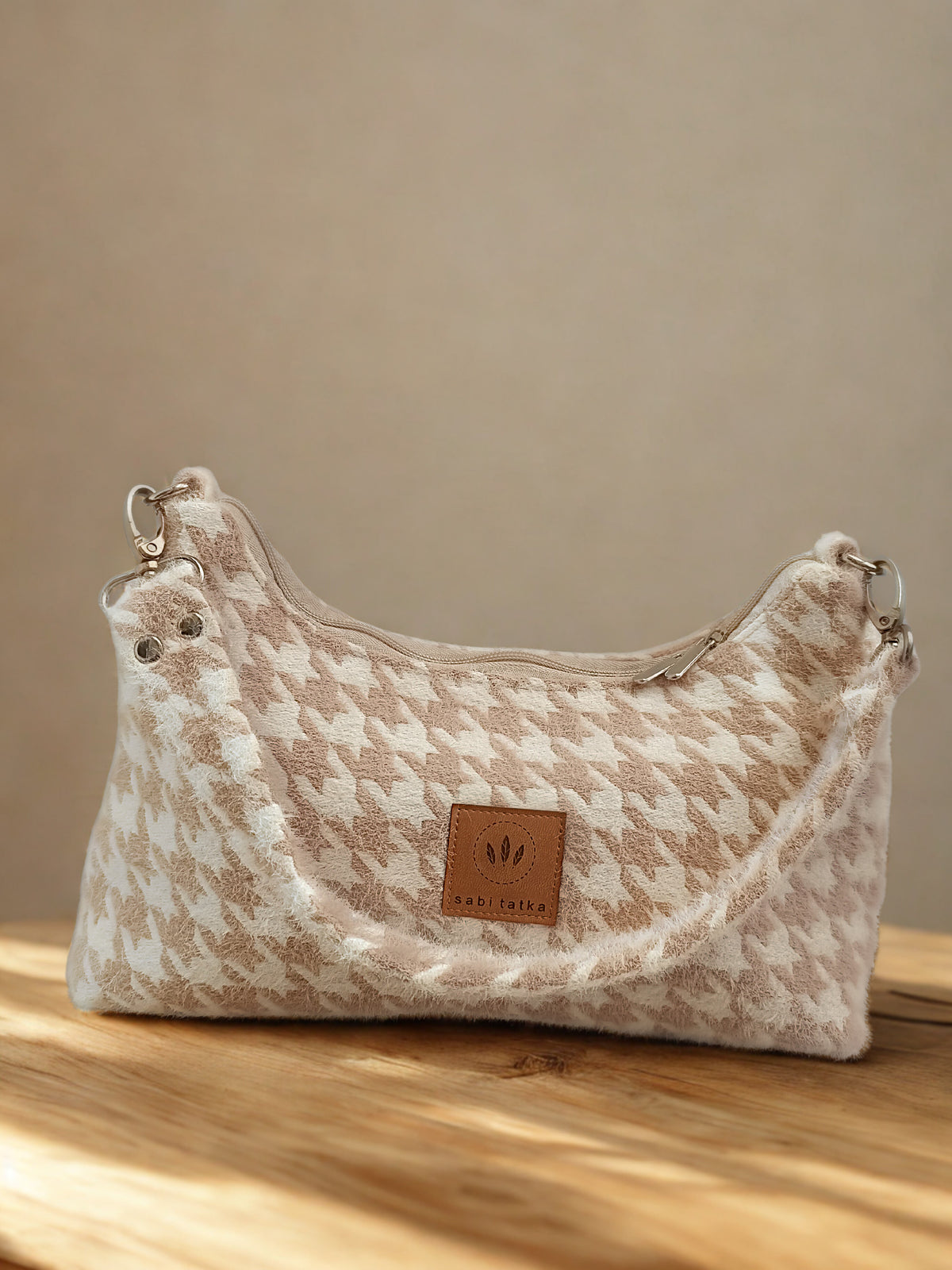 Sabitatka Rose Leopard Baguette handbag