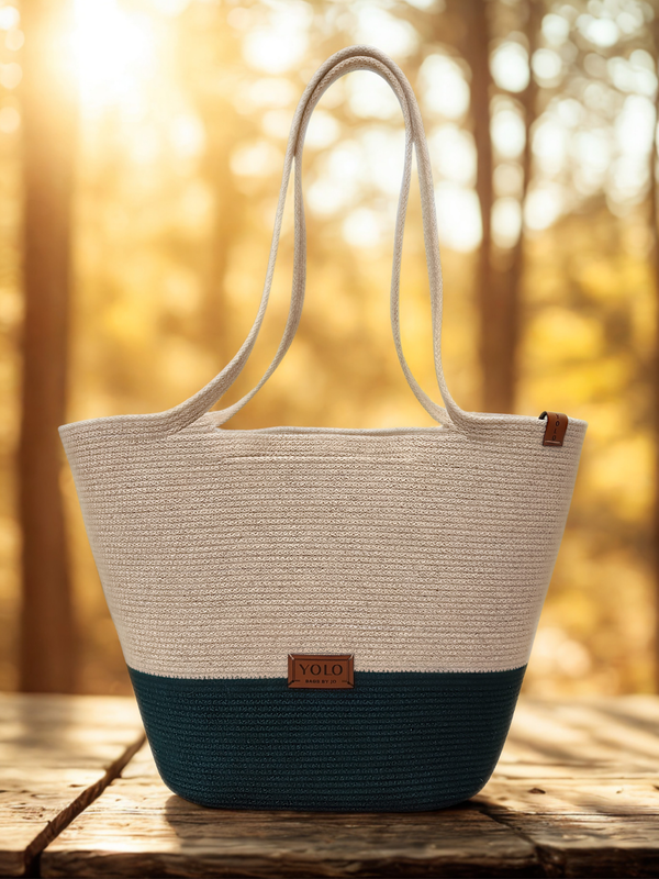 Handtasche Yolo Kordelzauber DuoColor Schwarz-Weiß Maxi