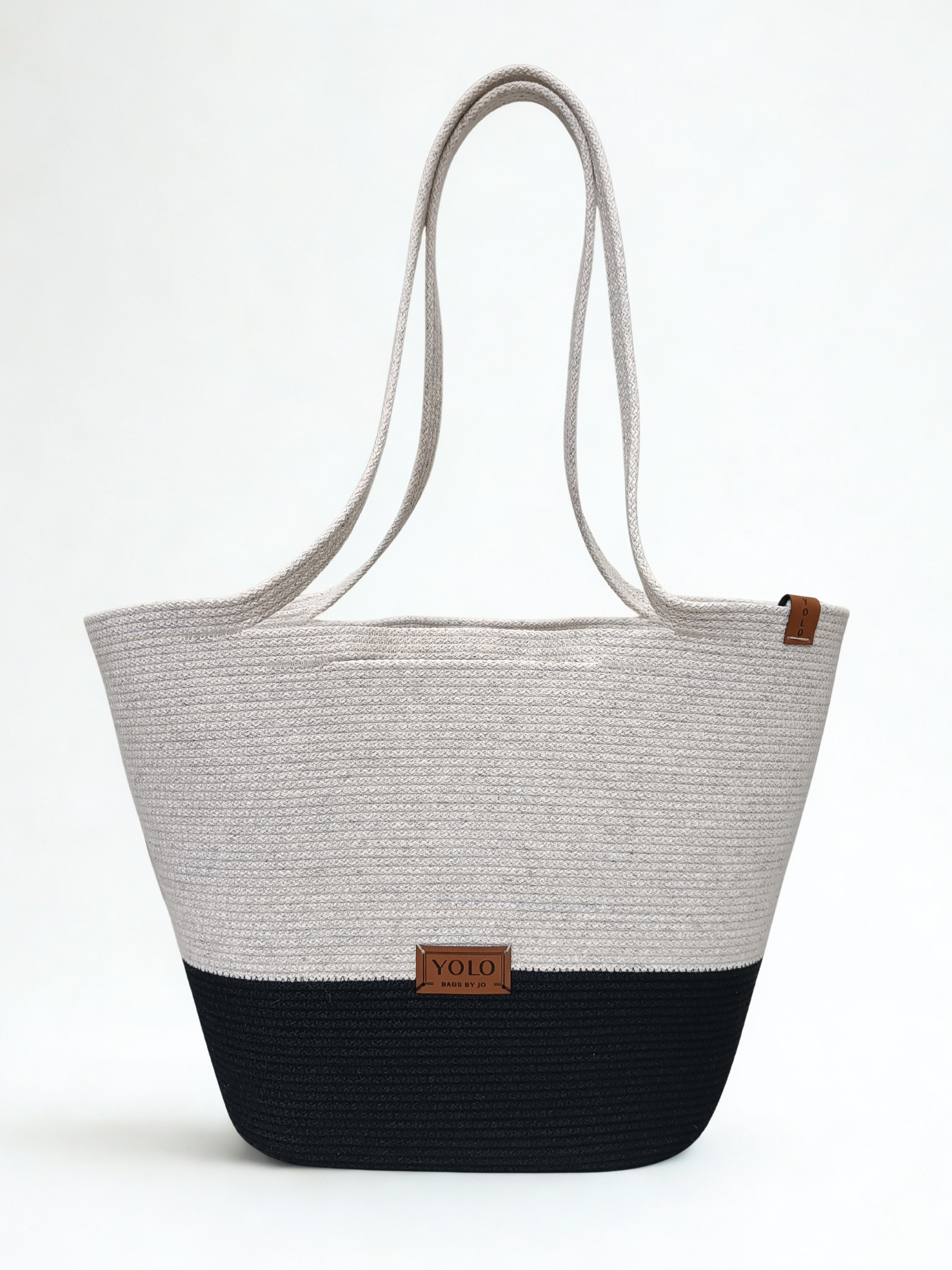 Yolo Cord Magic DuoColor Black and White Maxi Handbag