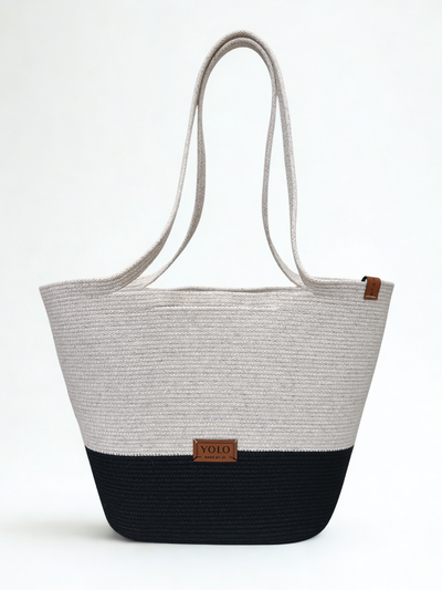 Handtasche Yolo Kordelzauber DuoColor Schwarz-Weiß Maxi - 2