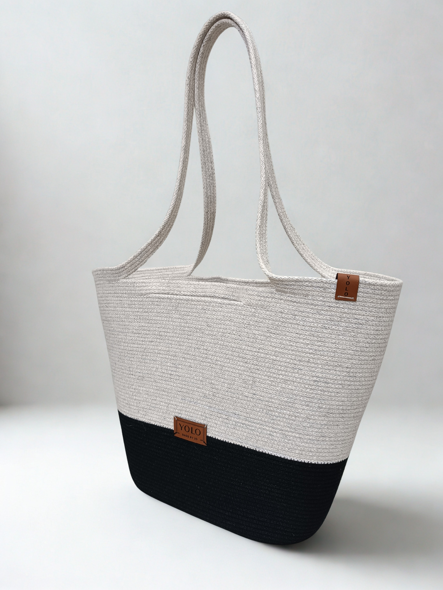 Yolo Cord Magic DuoColor Black and White Maxi Handbag