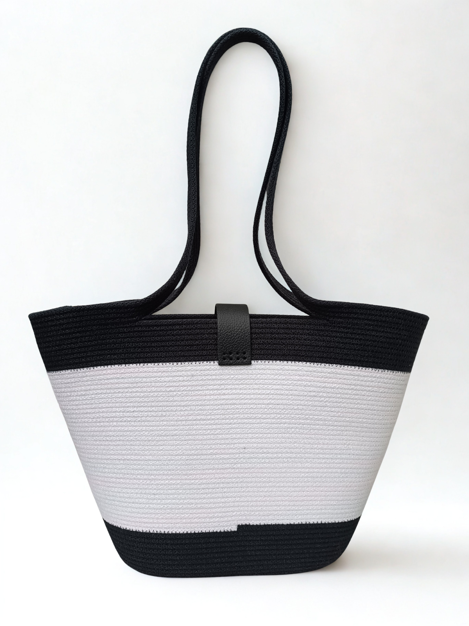 Yolo Cord Magic Handbag, DuoColor Black and White, Midi