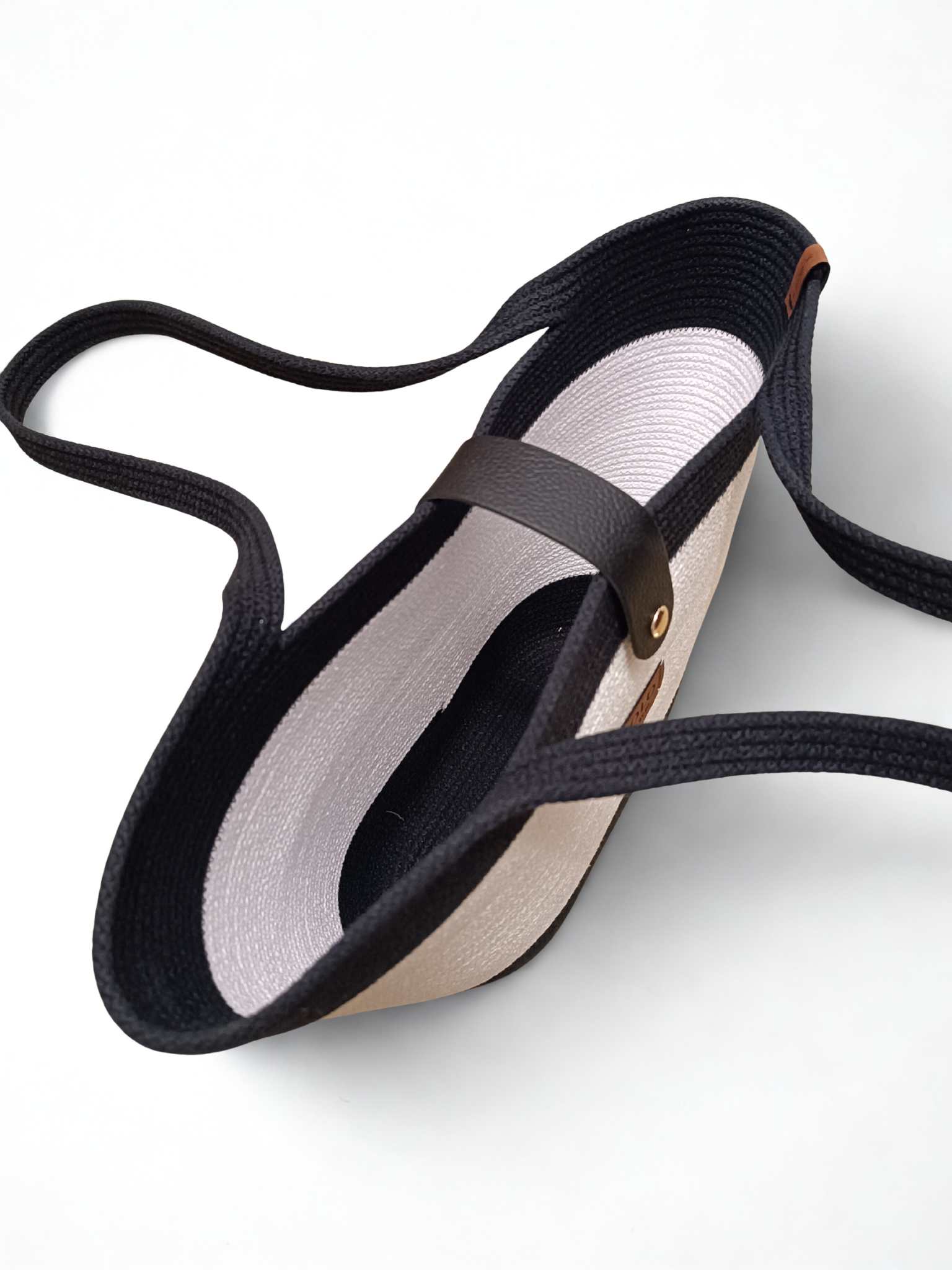 Yolo Cord Magic Handbag, DuoColor Black and White, Midi