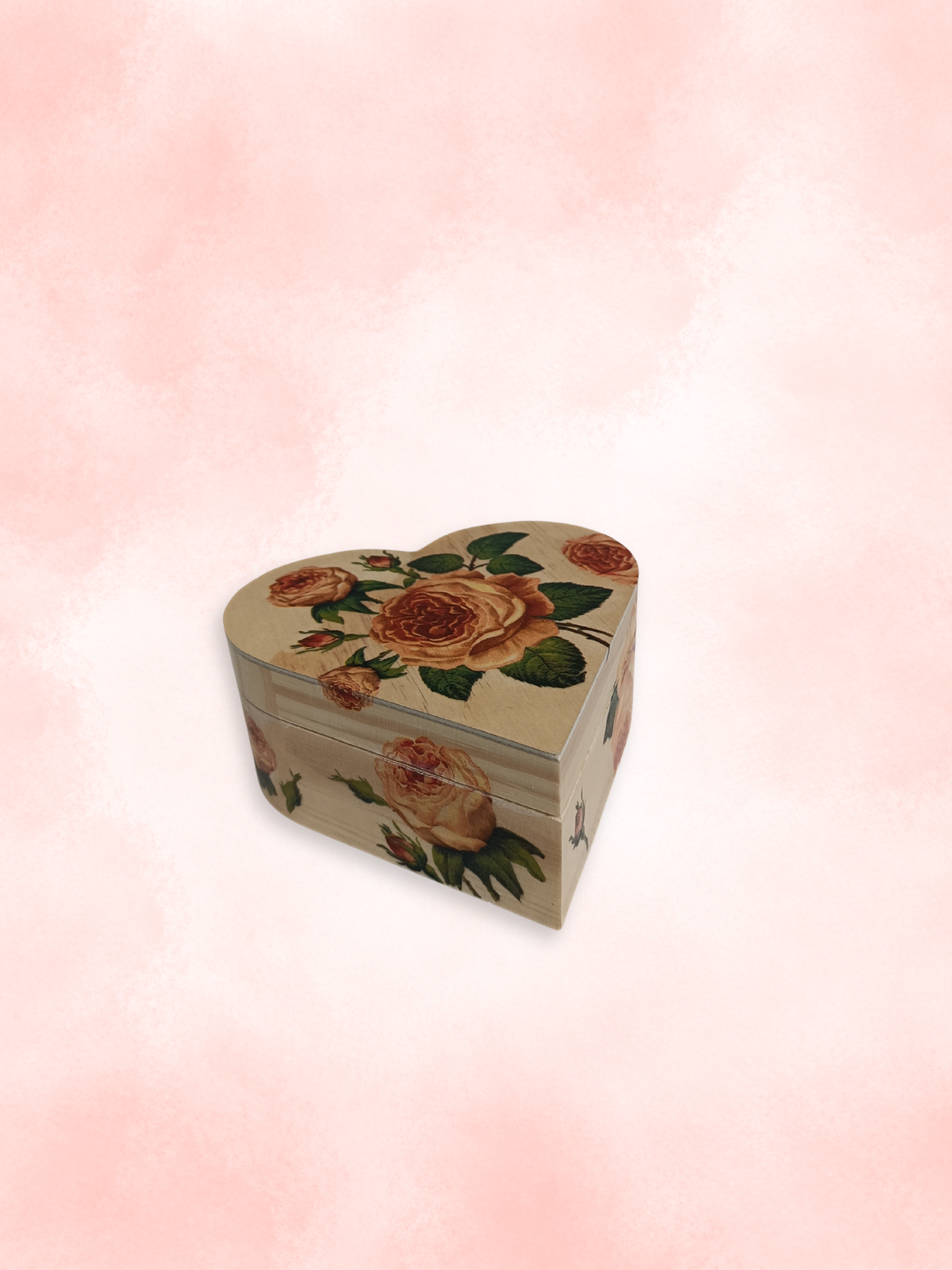 Herzförmige Schmuckschatulle - Rosen