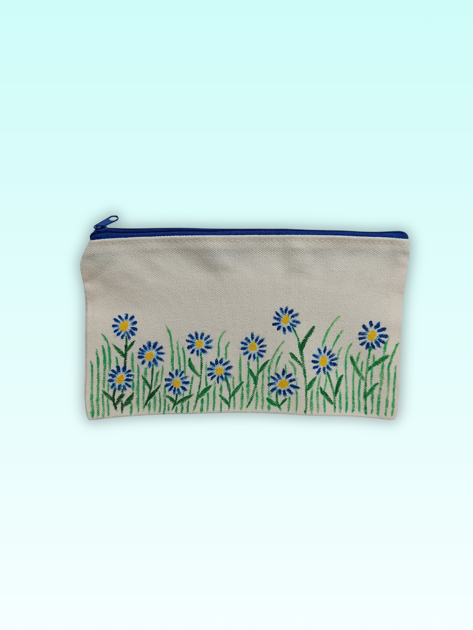 Hand-painted canvas cosmetic bag