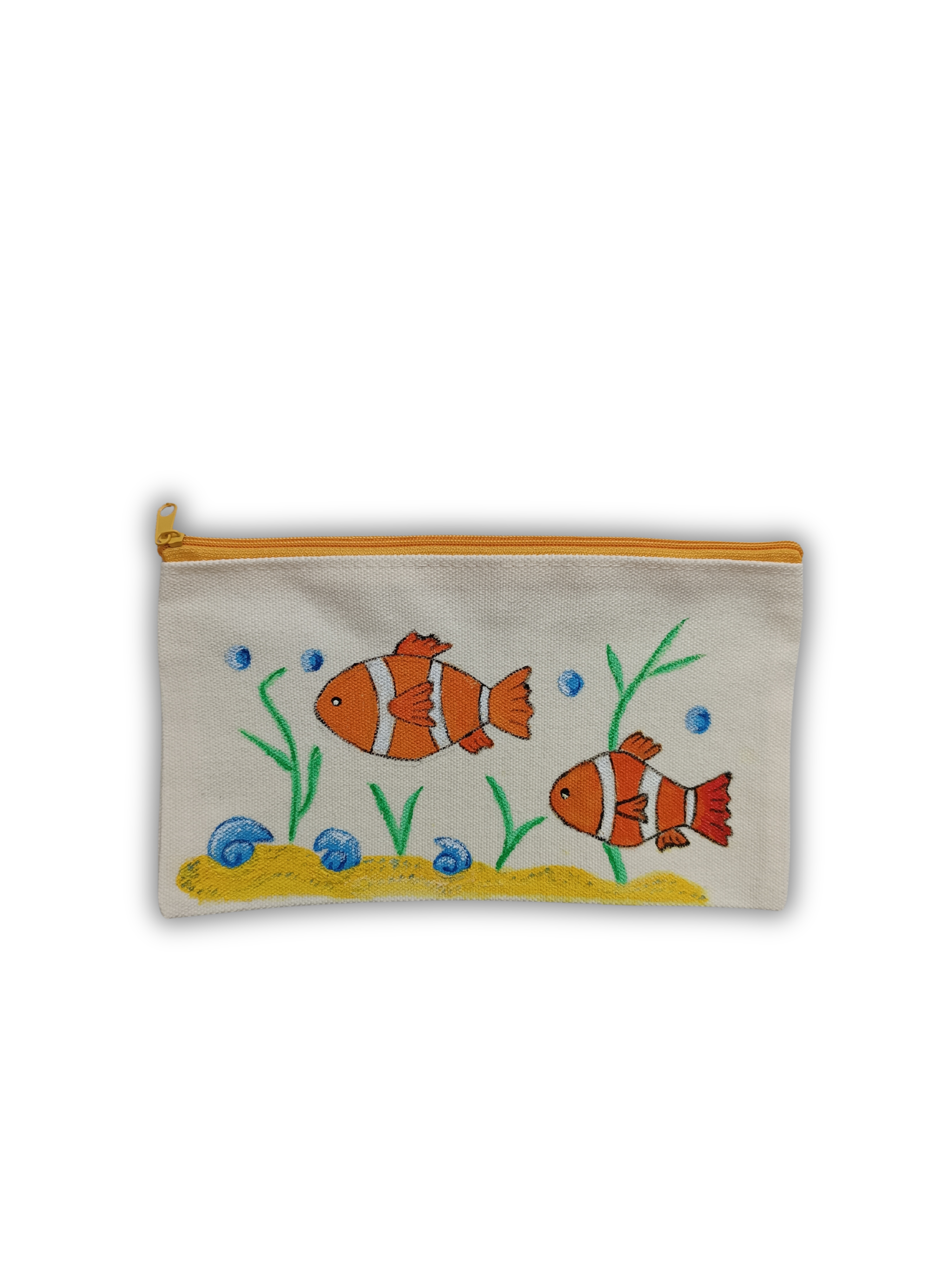 Hand-painted canvas cosmetic bag