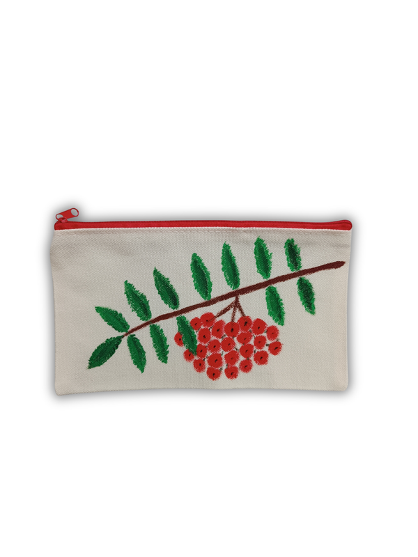 Hand-painted canvas cosmetic bag