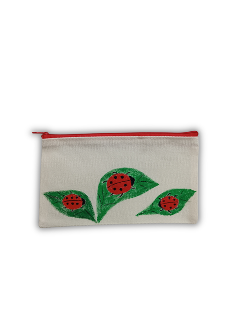 Hand-painted canvas cosmetic bag