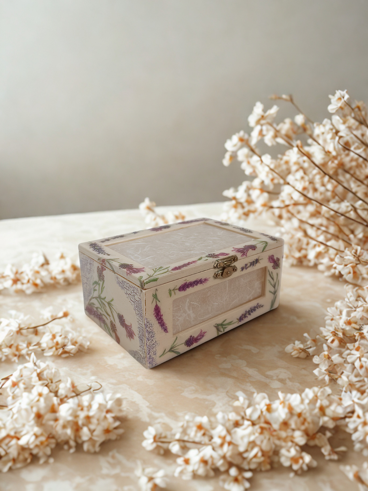 Schmuckschatulle mit Fenster - Lavendel
